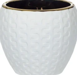 Wazony, Doniczki I Kosze Na Kwiaty*CN-164 Doniczka ceramiczna Konti 8 (biały/złoty)