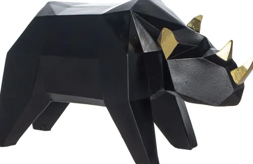 Dekoracje - Ozdoby*CN-158 Figurka duży nosorożec Geo 81 (czarny)