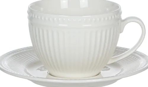 Szkło Stołowe*CN-196 Filiżanka ze spodkiem Claressa 250 ml (biały)
