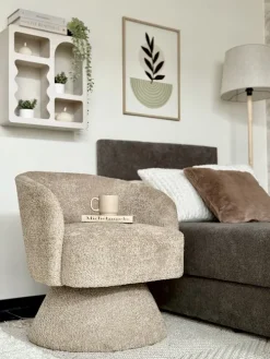 Fotele Wypoczynkowe*CN-259 Fotel obrotowy Lizbona 29 (boucle cappuccino)