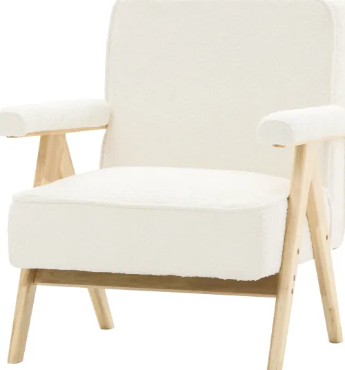 Fotele Wypoczynkowe*CN-220 Fotel Vintage 25 (boucle kremowy)