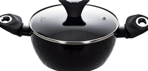 Patelnie I Garnki*PL-2 Garnek z pokrywką Valdinox czarny (śr.20cm)
