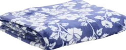 Koce*CN-238 Koc flanelowy Blue Flowers 36 (granatowy/biały)