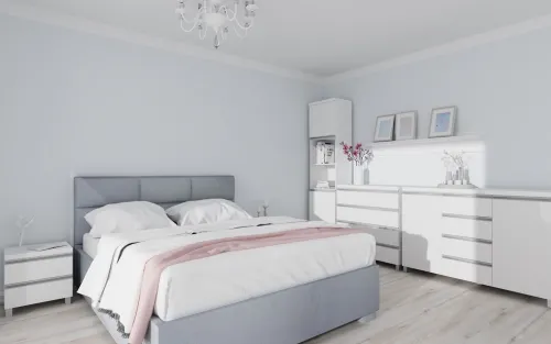 Komody|Komody*Bodzio Komoda 4 szufladowa Aga (biały połysk)
