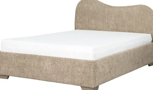 Łóżka|Łóżka*Bodzio Łóżko tapicerowane 140 Cloudi (boucle cappuccino) ze stelażem i pojemnikiem