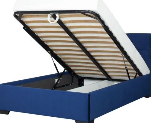 Łóżka|Łóżka*Bodzio Łóżko tapicerowane 120 Sawona (plusz granat) ze stelażem i pojemnikiem