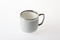 Kubki, Filiżanki I Miski*CN-176 Kubek ceramiczny Cindy 83 (szary ze srebrnym paskiem)