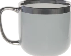 Kubki, Filiżanki I Miski*CN-176 Kubek ceramiczny Cindy 83 (szary ze srebrnym paskiem)