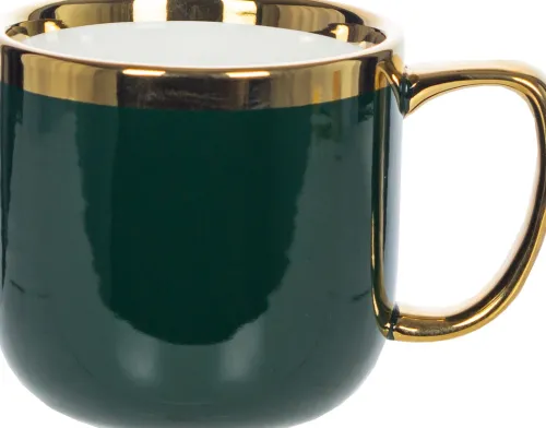 Kubki, Filiżanki I Miski*CN-176 Kubek ceramiczny Cindy 83 (zielony ze złotym paskiem)