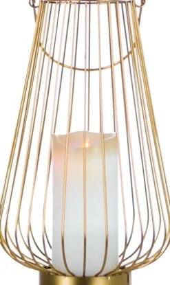 Lampki Nocne, Lampiony I Świece|Latarenki Do Salonu*CN-6 Lampion duży Marilena (złoty)