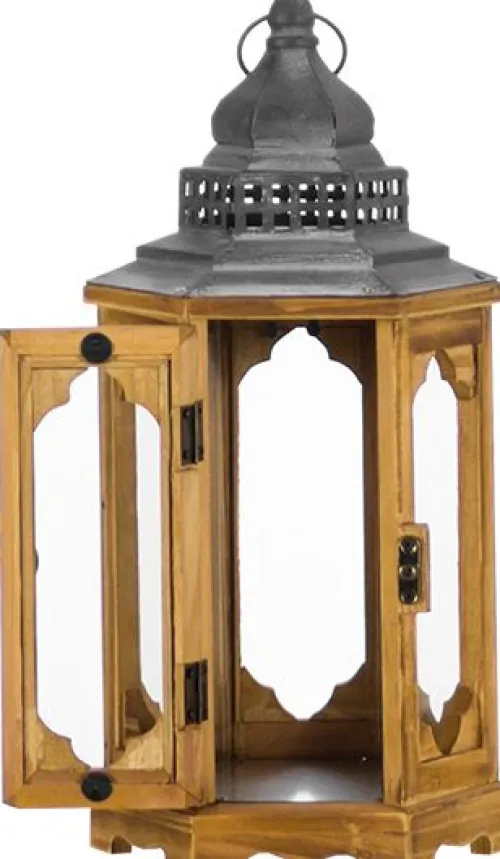 Lampki Nocne, Lampiony I Świece|Latarenki Do Salonu*CN-6 Lampion mały Dori (drewno)