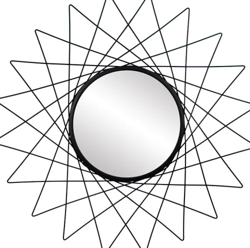 Lustra|Lustra Okrągłe*CN-90 Lustro metalowe Geo 1 (czarny)