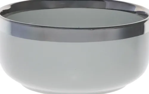 Kubki, Filiżanki I Miski*CN-176 Miseczka ceramiczna Cindy 83 szara ze srebrnym paskiem