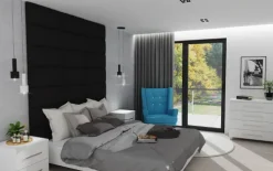 Panele Tapicerowane|Panele Tapicerowane Prostokątne*Bodzio Panel tapicerowany (dekoracyjny) 30x60cm (Plusz czarny)