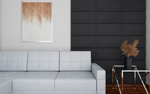 Panele Tapicerowane|Panele Tapicerowane Prostokątne*Bodzio Panel tapicerowany (dekoracyjny) 30x60cm (Plusz czarny)