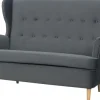 Sofy I Kanapy|Sofy Nierozkładane*Bodzio Sofa 2-osobowa Werina (plusz grafit)