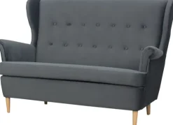 Sofy I Kanapy|Sofy Nierozkładane*Bodzio Sofa 2-osobowa Werina (plusz grafit)