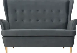 Sofy I Kanapy|Sofy Nierozkładane*Bodzio Sofa 2-osobowa Werina (plusz grafit)