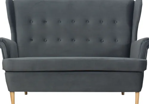Sofy I Kanapy|Sofy Nierozkładane*Bodzio Sofa 2-osobowa Werina (plusz grafit)