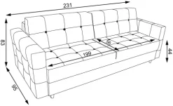 Sofy I Kanapy|Sofy Rozkładane*Bodzio Sofa Paris (plusz srebrzysty)