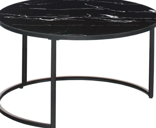 Stoliki|Stoliki I Ławy Do Salonu*CN-160 Stolik kawowy 80cm Marbi 9 (czarny-marmur)
