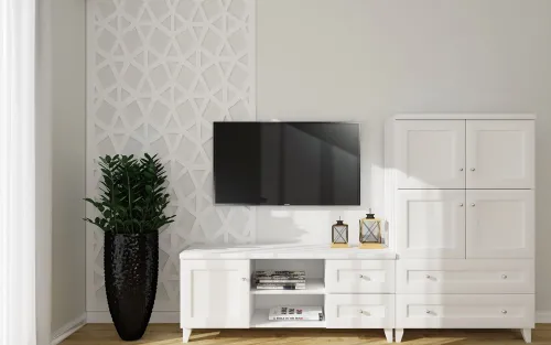 Szafki|Szafki*Bodzio Stolik RTV 138 cm Majorka (biały)