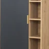 Komody|Komody Z Drzwiczkami*Bodzio Szafka stojąca z drzwiczkami i półkami Floryda (grafit/dąb Soma ciemny