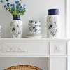 Wazony, Doniczki I Kosze Na Kwiaty|Dekoracje - Ozdoby*CN-175 Wazon ceramiczny Pavone 43 (biały/niebieski)