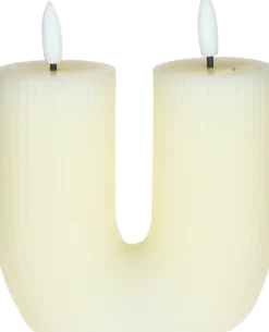 Lampki Nocne, Lampiony I Świece*CN-257 Świeca woskowa LED w kształcie litery U Cozy Light 53 (kremowa)