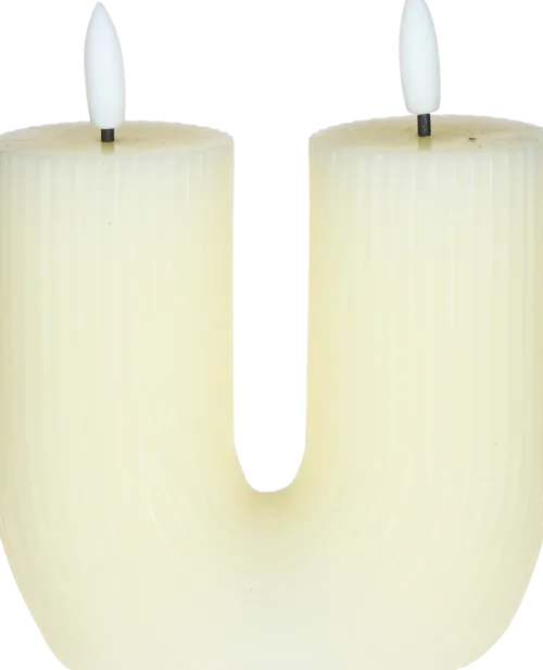 Lampki Nocne, Lampiony I Świece*CN-257 Świeca woskowa LED w kształcie litery U Cozy Light 53 (kremowa)