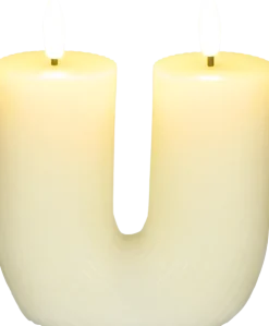 Lampki Nocne, Lampiony I Świece*CN-257 Świeca woskowa LED w kształcie litery U Cozy Light 53 (kremowa)