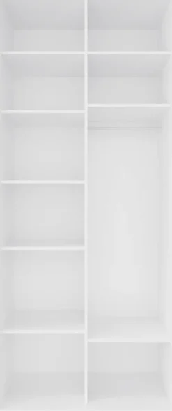 Szafy Z Lustrem|Wysokie Szafy*Bodzio Wysoka szafa przesuwna 100 cm lustra (biały połysk)