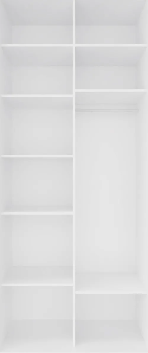 Szafy Z Lustrem|Wysokie Szafy*Bodzio Wysoka szafa przesuwna 100 cm lustra (biały połysk)