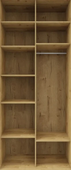 Szafy Z Lustrem|Wysokie Szafy*Bodzio Wysoka szafa przesuwna lustra 100cm (biały połysk/lustro/dąb Soma ciemny)