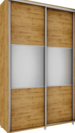 Wysokie Szafy|Szafy Z Lustrem*Bodzio Wysoka szafa przesuwna lustra 150cm (dąb soma ciemny)