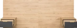 Łóżka|Łóżka*Bodzio Zagłowie z płyty 140cm z dwoma stolikami nocnymi Floryda (grafit/dąb Soma ciemny)